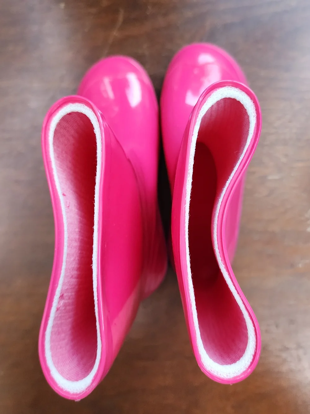 Wonder Nation Girls Pink Rain Boots Glossy Waterproof Wellington Shoes Size 2-3