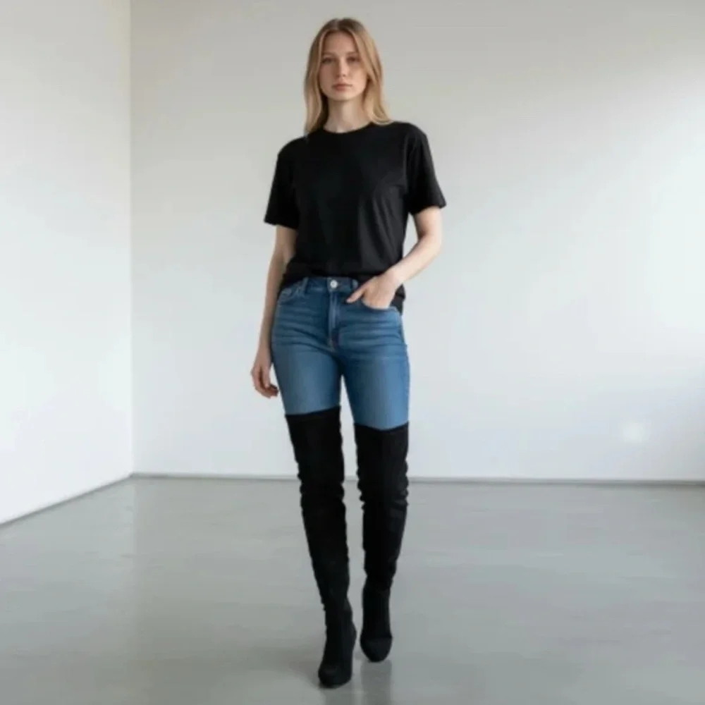 Over the Knee Black Ivanka Trump Black Boots Size 6