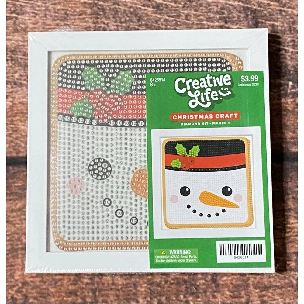 Snowman Face Square Diamond Painting Kit in Frame Hobby Lobby Creative Life