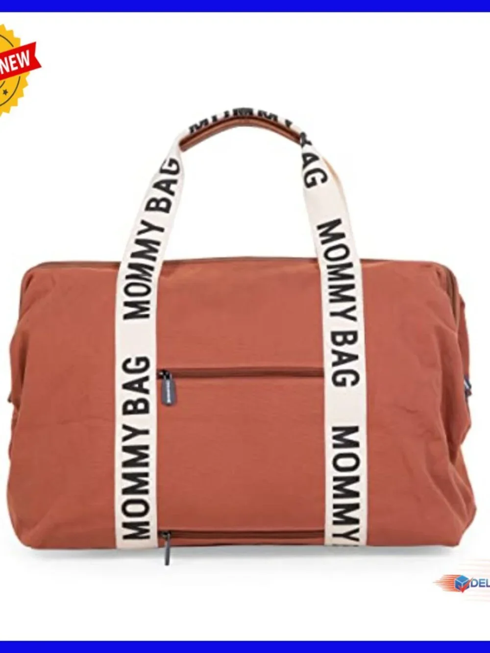 Large Water-Repellent Tote Diaper Bag with Insulated Pouch