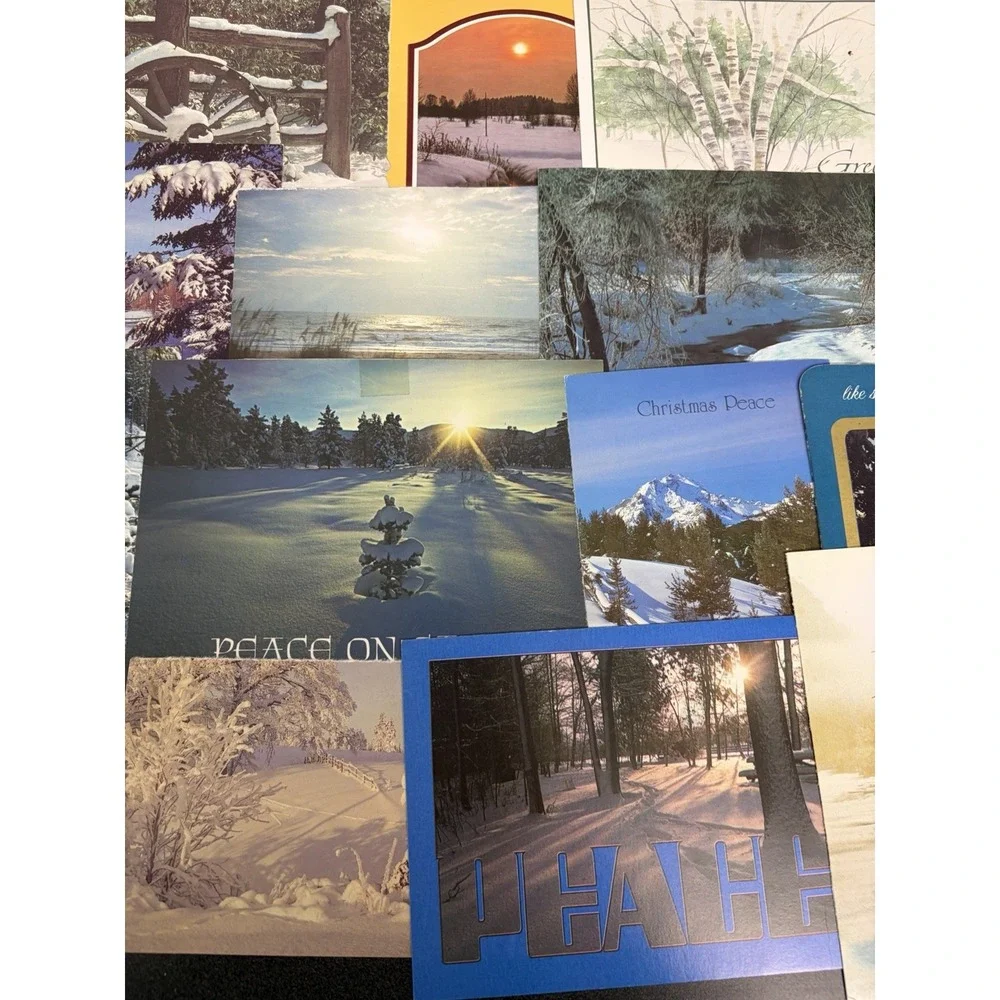 Vintage Christmas Cards Winter Snow Scenery  Fronts ONLY Scrapbooking Crafts 50+