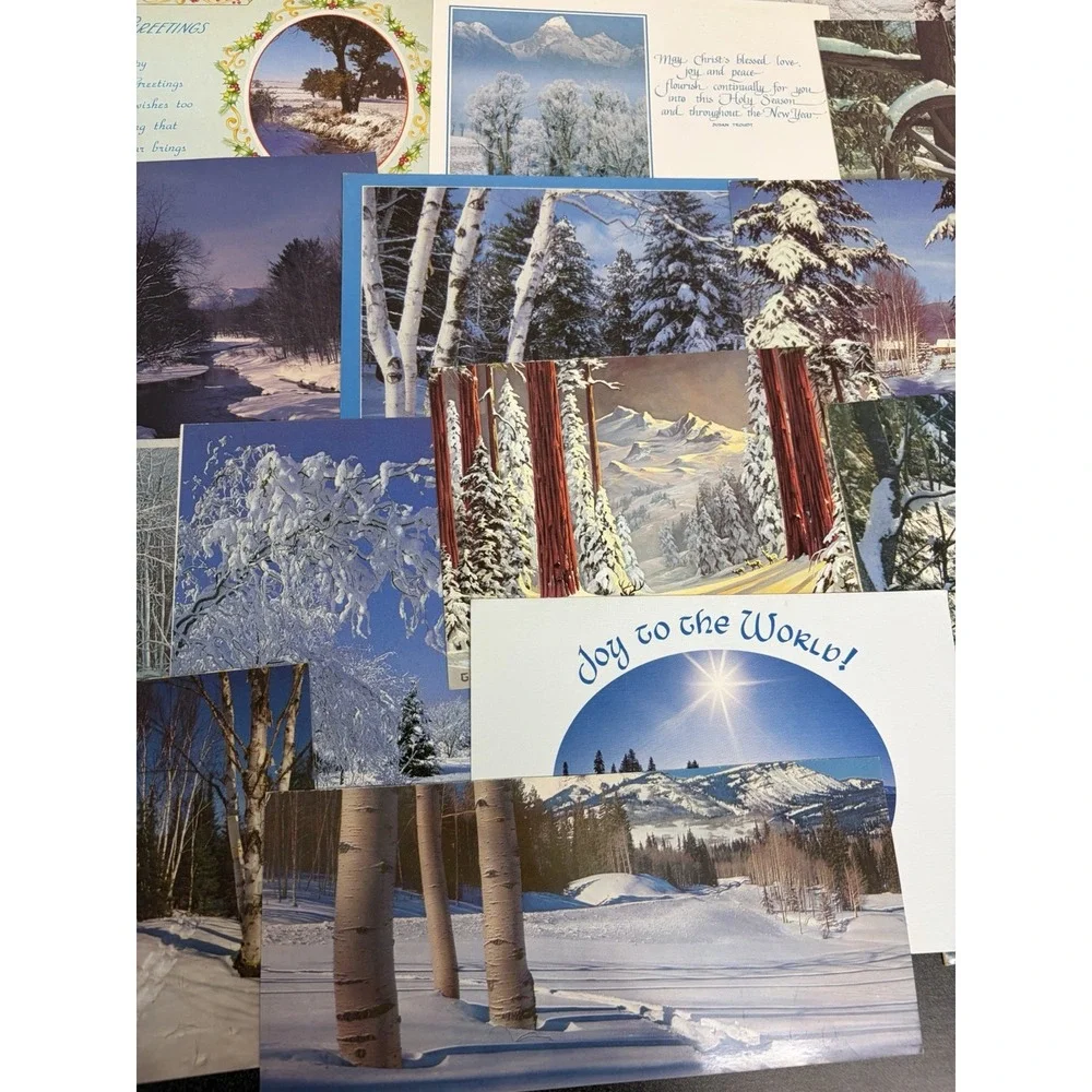 Vintage Christmas Cards Winter Snow Scenery  Fronts ONLY Scrapbooking Crafts 50+