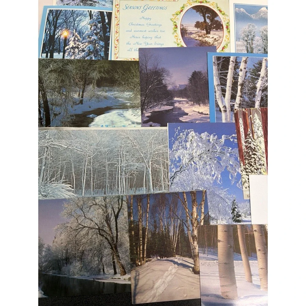 Vintage Christmas Cards Winter Snow Scenery  Fronts ONLY Scrapbooking Crafts 50+