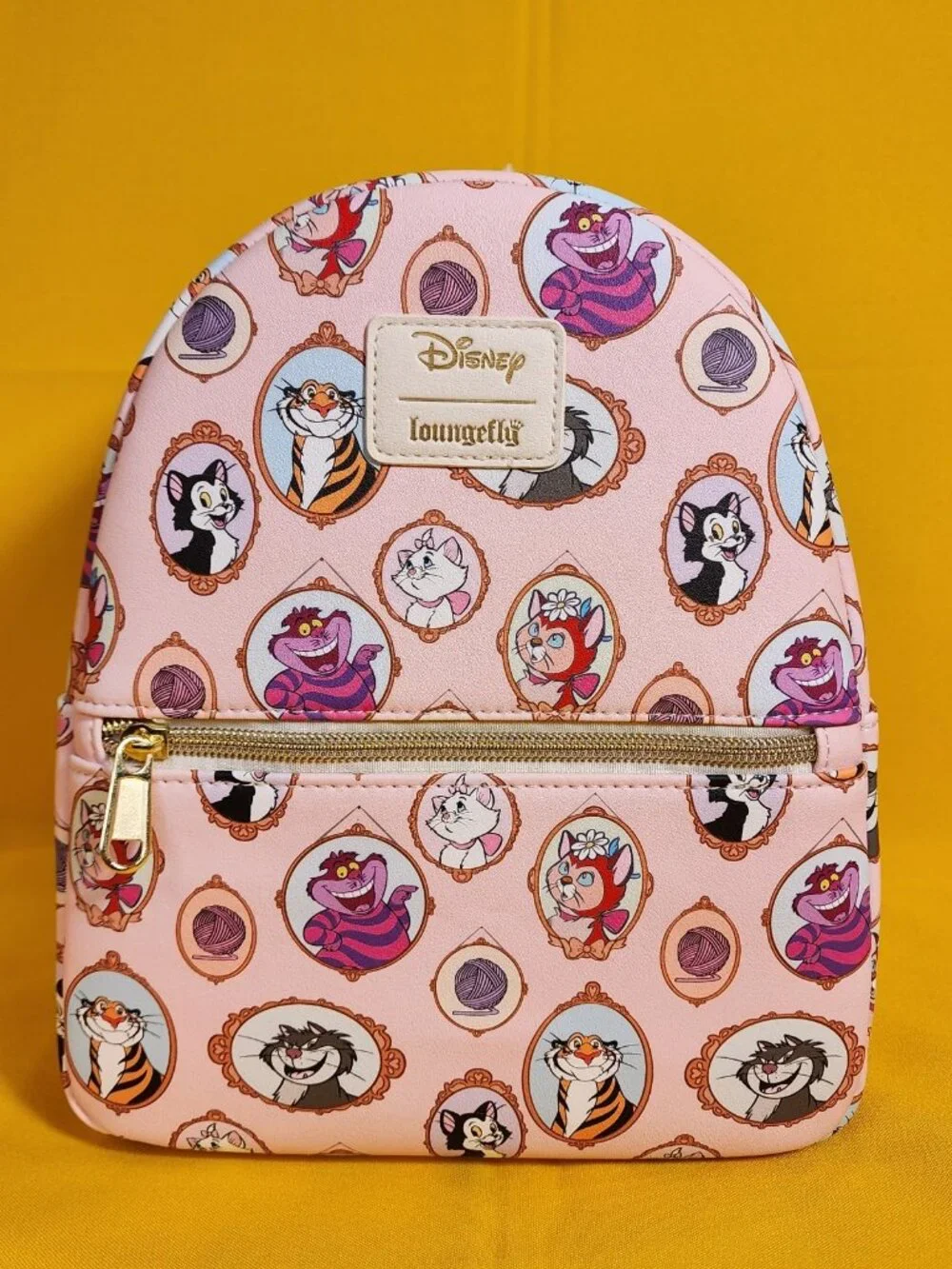 Loungefly Disney Cats Portrait Pink AOP Marie Figaro Dinah Mini Backpack NEW