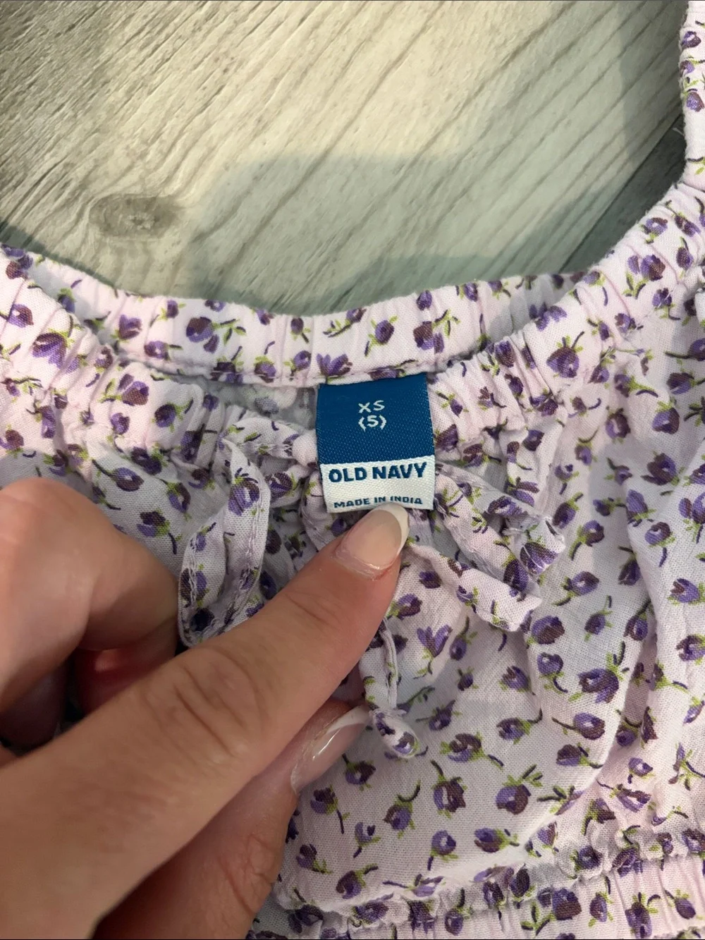 Old Navy Lavender Floral Smocked Puff-Sleeve One-Piece Romper