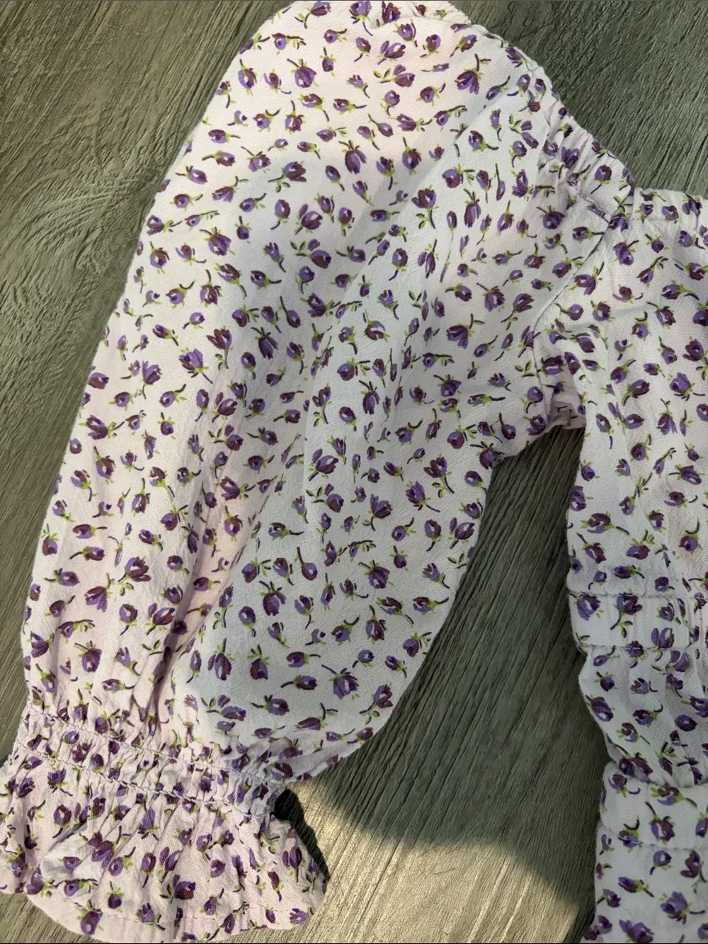Old Navy Lavender Floral Smocked Puff-Sleeve One-Piece Romper