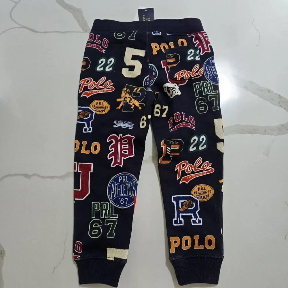 Ralph Lauren Polo Navy Logo Patchwork Joggers