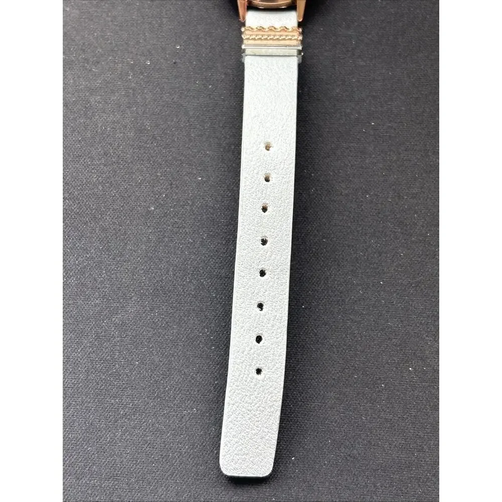 Rose Gold Tone Case Baby Blue Band Women’s Quartz Watch