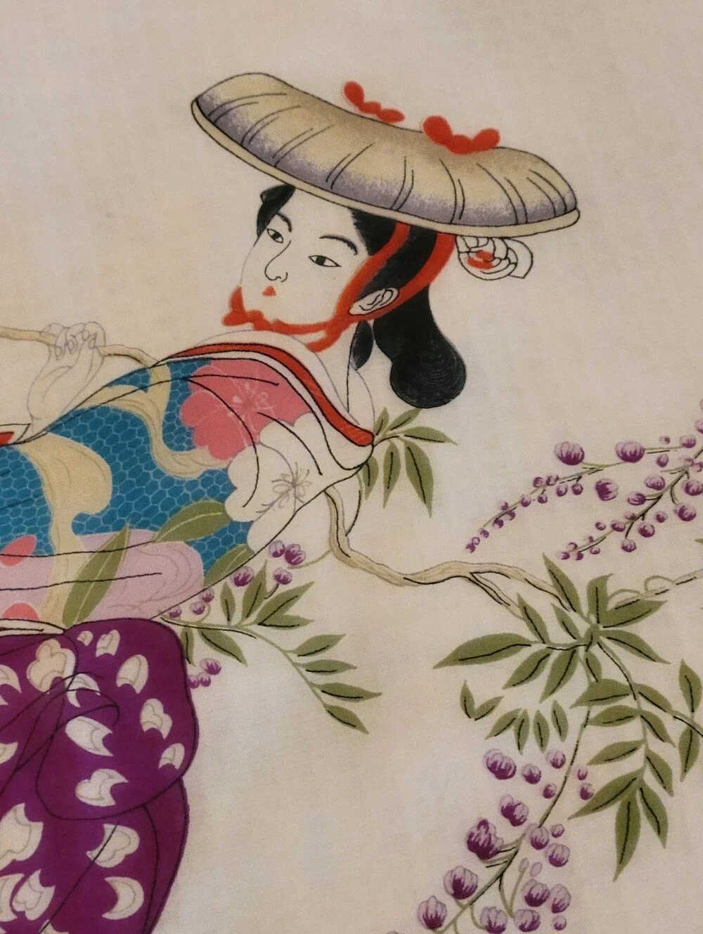 Japanese Geisha silk scarf vintage beautiful