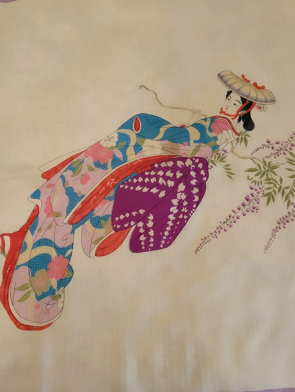 Japanese Geisha silk scarf vintage beautiful