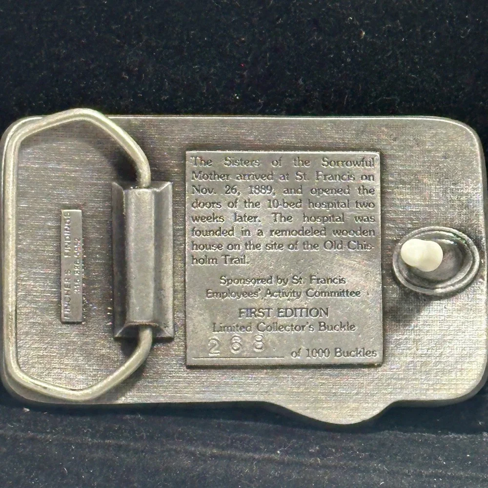 Vintage 1985 St Francis Wichita First Edition 269/1000 Hospital Belt Buckle