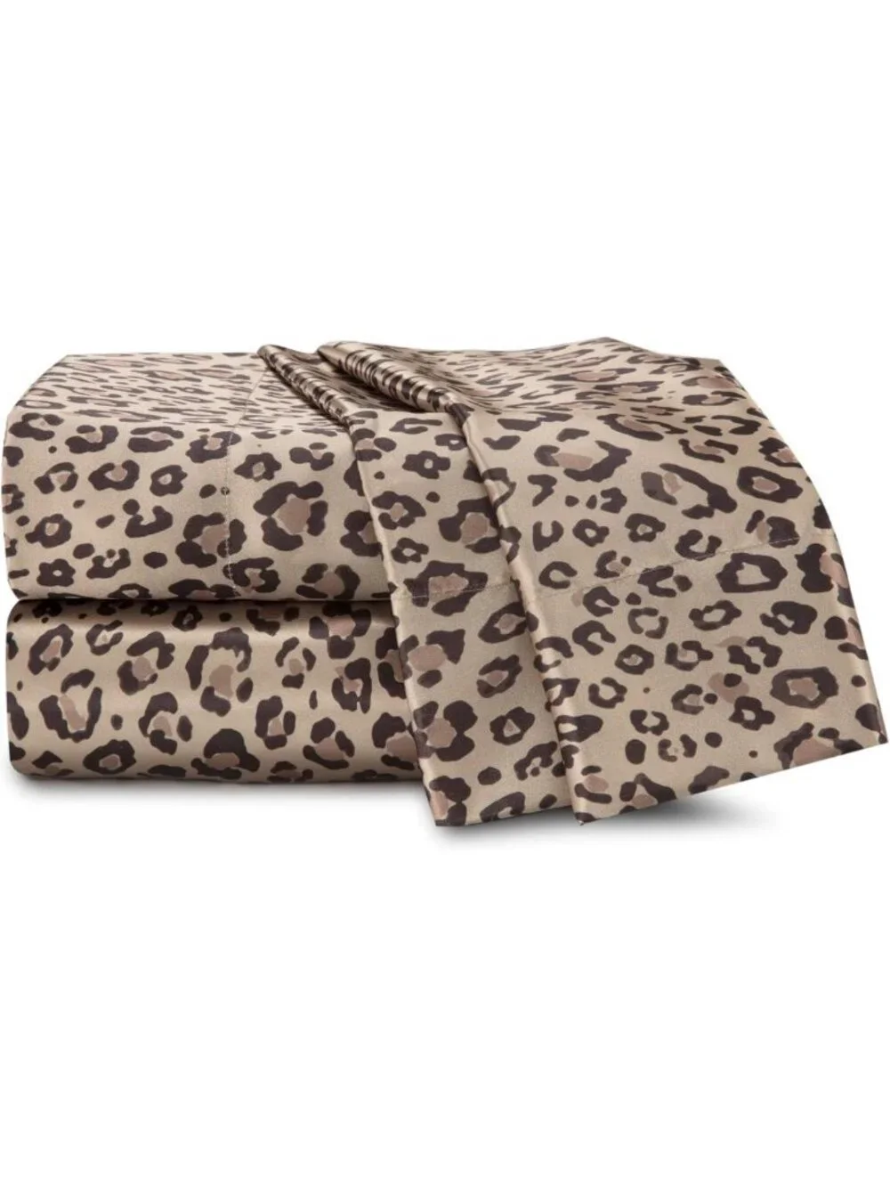 Luxurious 4-Piece Queen Satin Sheet Set in Chic Leopard Print - Soft & Stylish