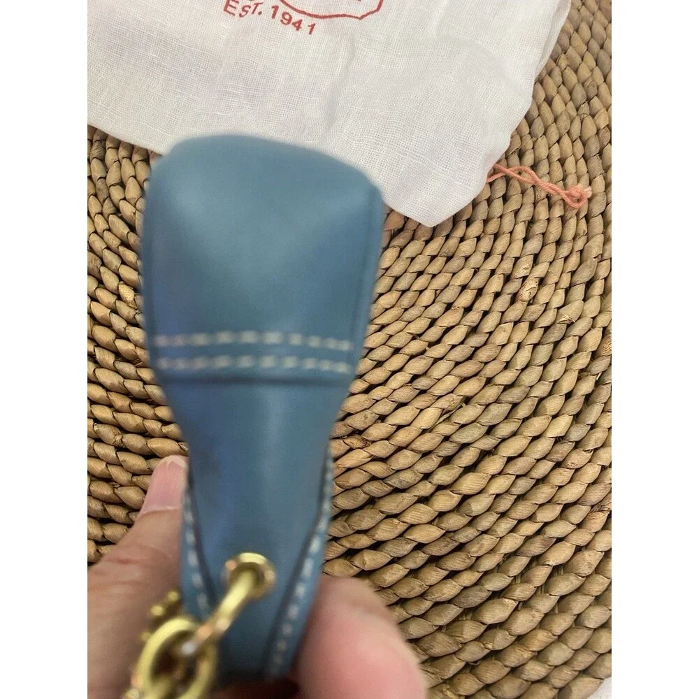 Coach Turquoise Ergo Hobo Leather Bag Keyring Charm w/dustbag