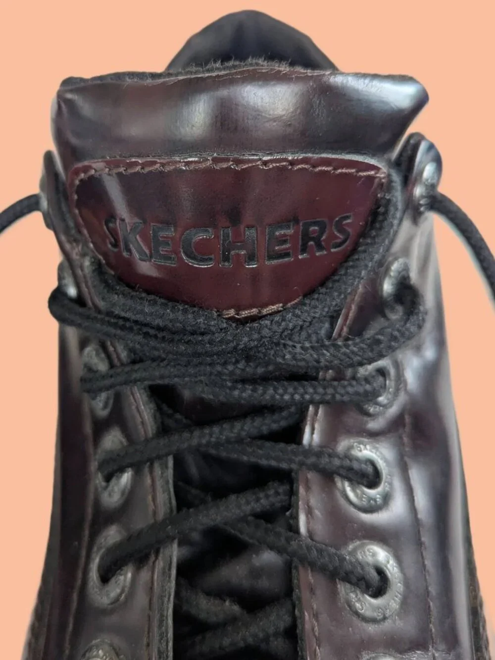 Rich Burgundy Leather Vintage Y2K Skechers Jammers platform oxfords - US Mens 12