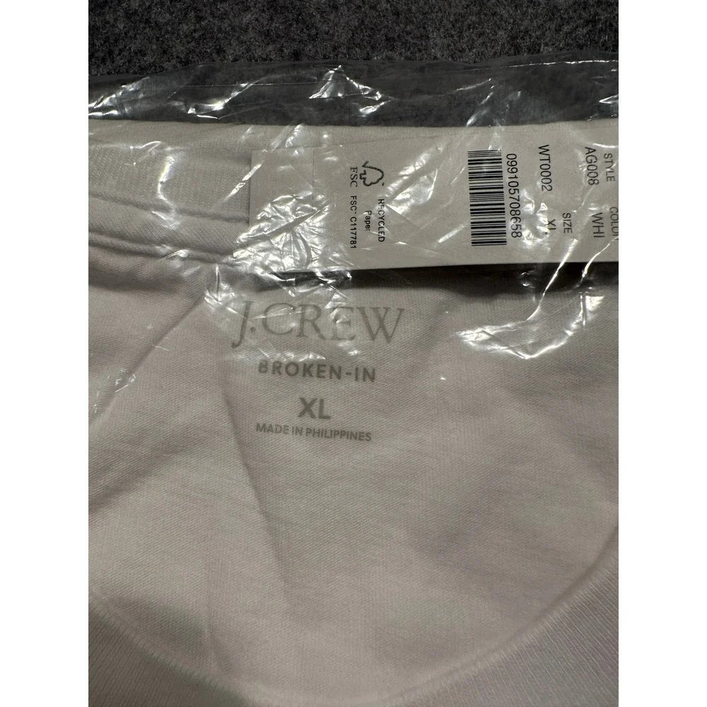 J.Crew Broken-In T-Shirt Mens XL White Short Sleeve Crewneck AG008 NWT