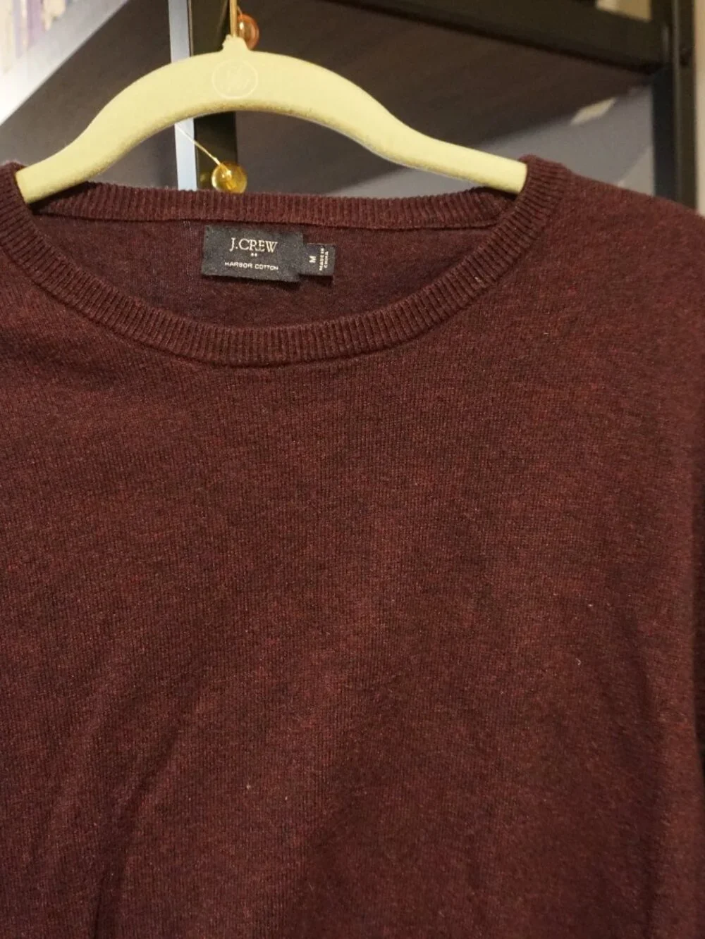 Maroon J Crew Harbor Cotton Sweater
