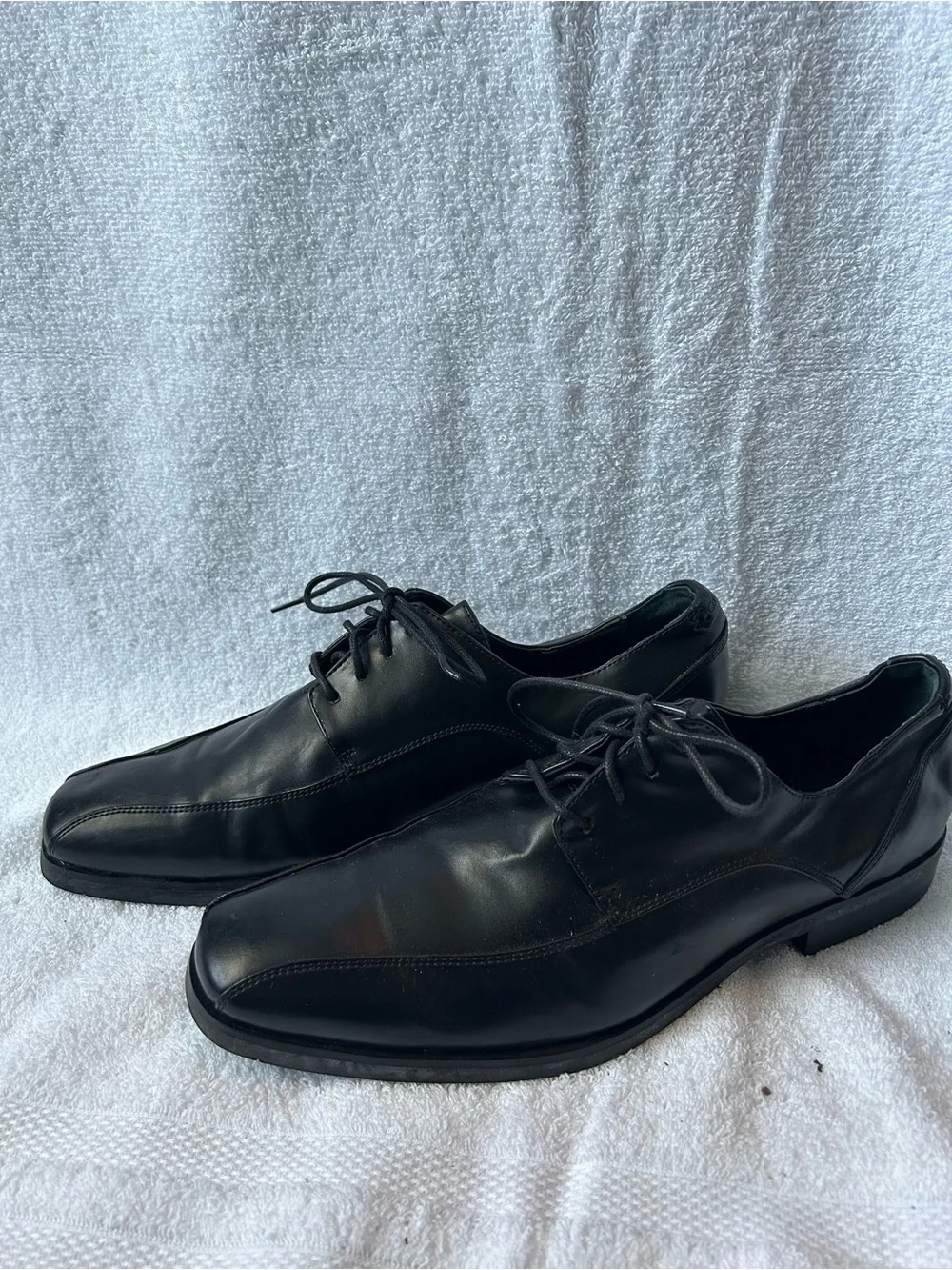 Calvin Klein Men's Black Leather Derby Dress Shoes
