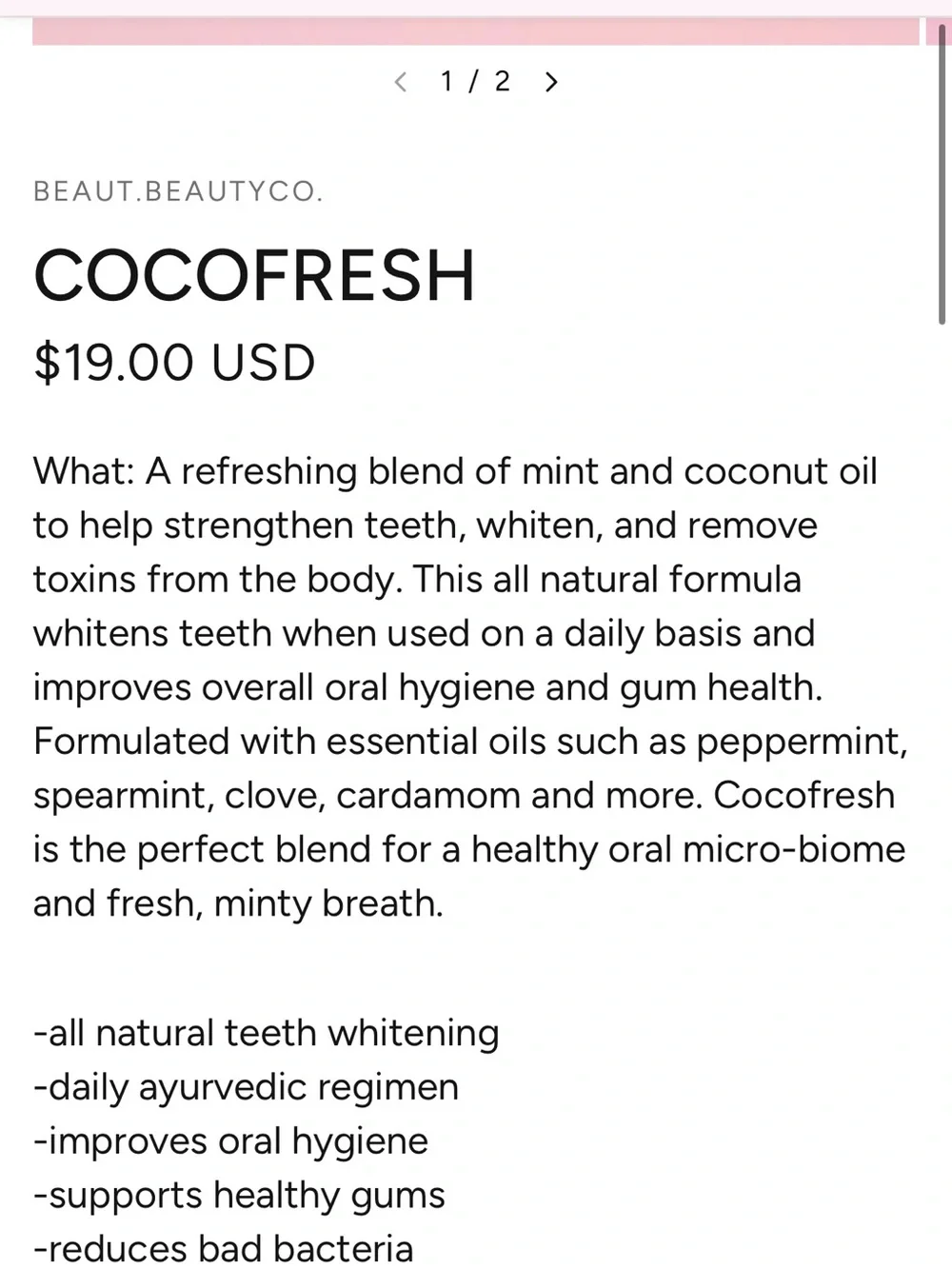 Beaut. Beauty Co. cocofresh daily
