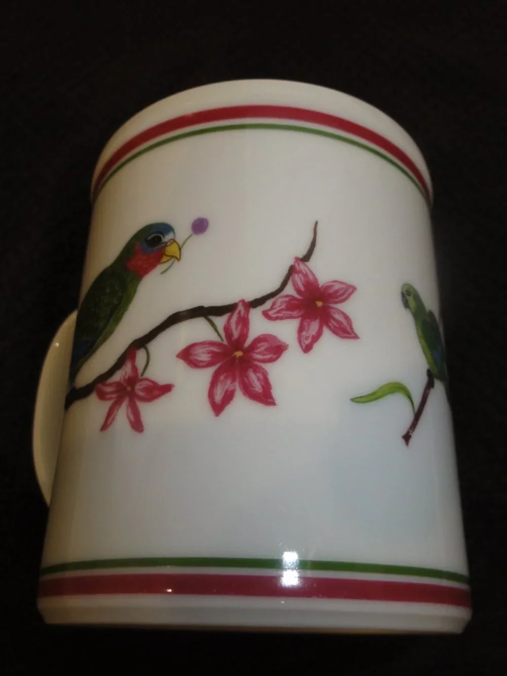 1989 Lynn Chase Parrots Of Paradise Set of Two Coffee Mugs VERY GOOD CONDITION!