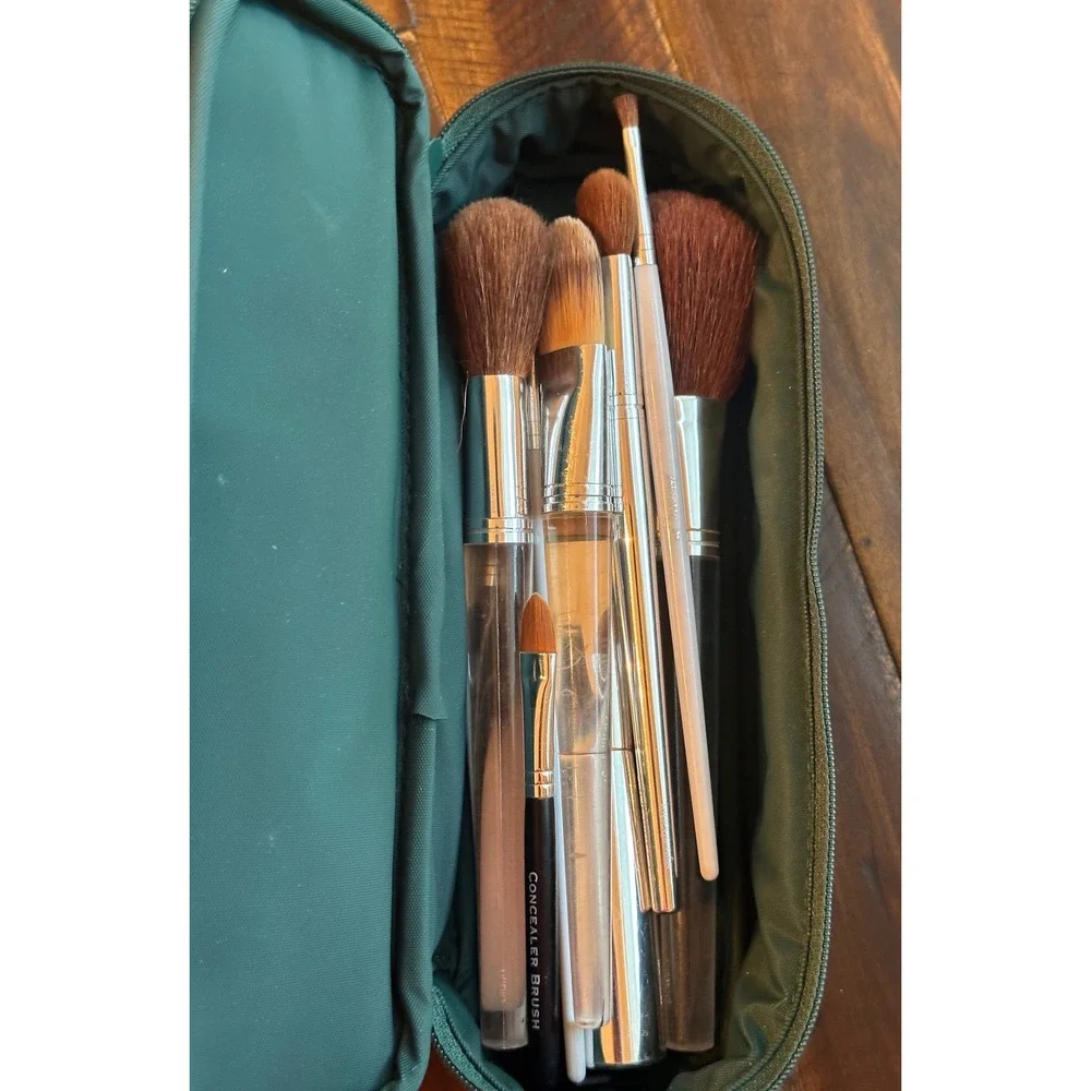 Assorted Makeup Brush Set IT Cosmetics Clinique Merle Norman Laura Geller Case