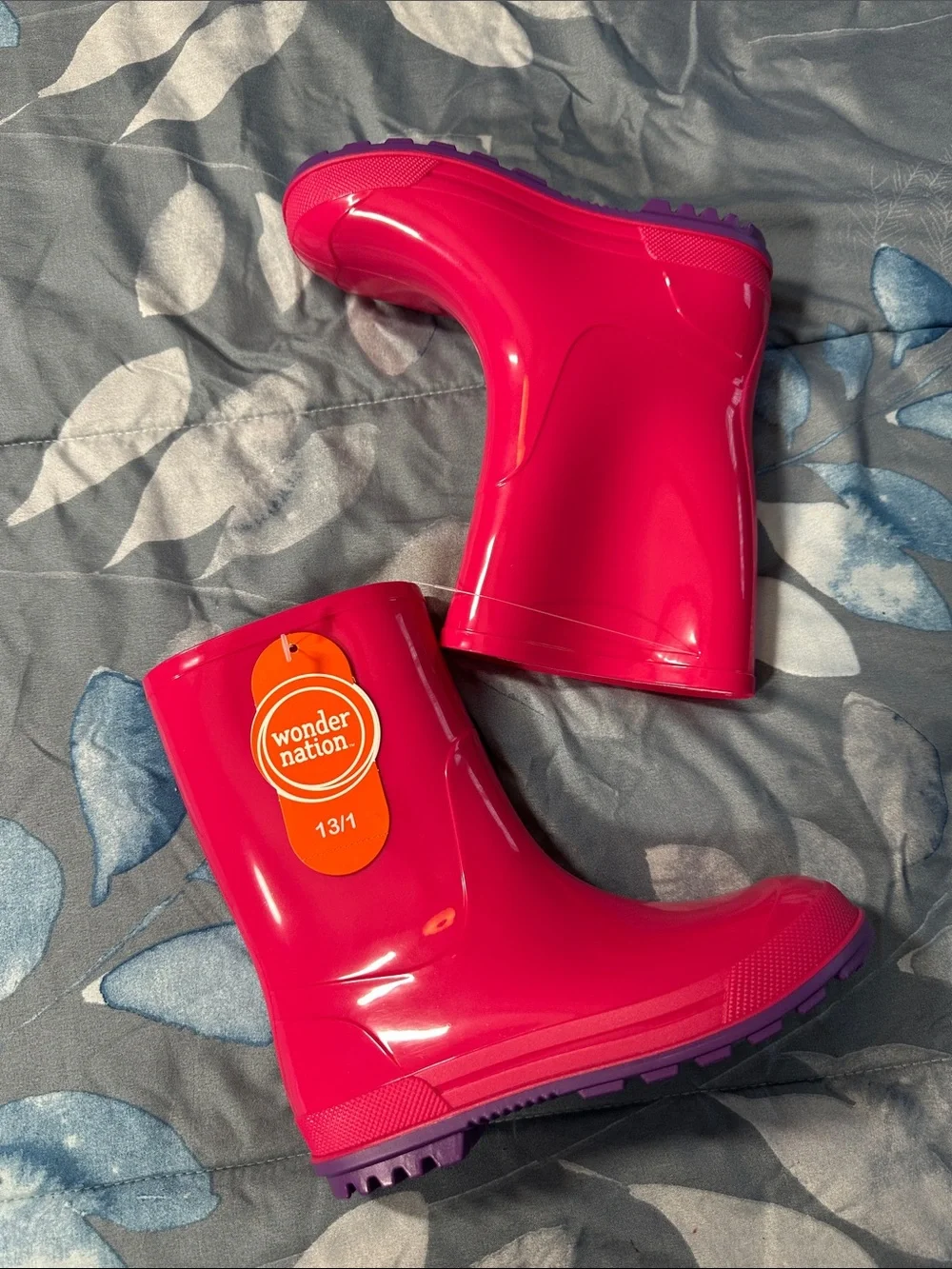 NWTS wonder nation Bright Pink Kids Rain Boots Sz 13/1 ☔️🩷