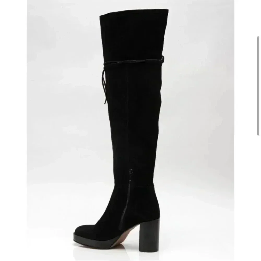 NEW Free People Echo Suede Over-the-Knee High Heel Boots size 38 US 7.5