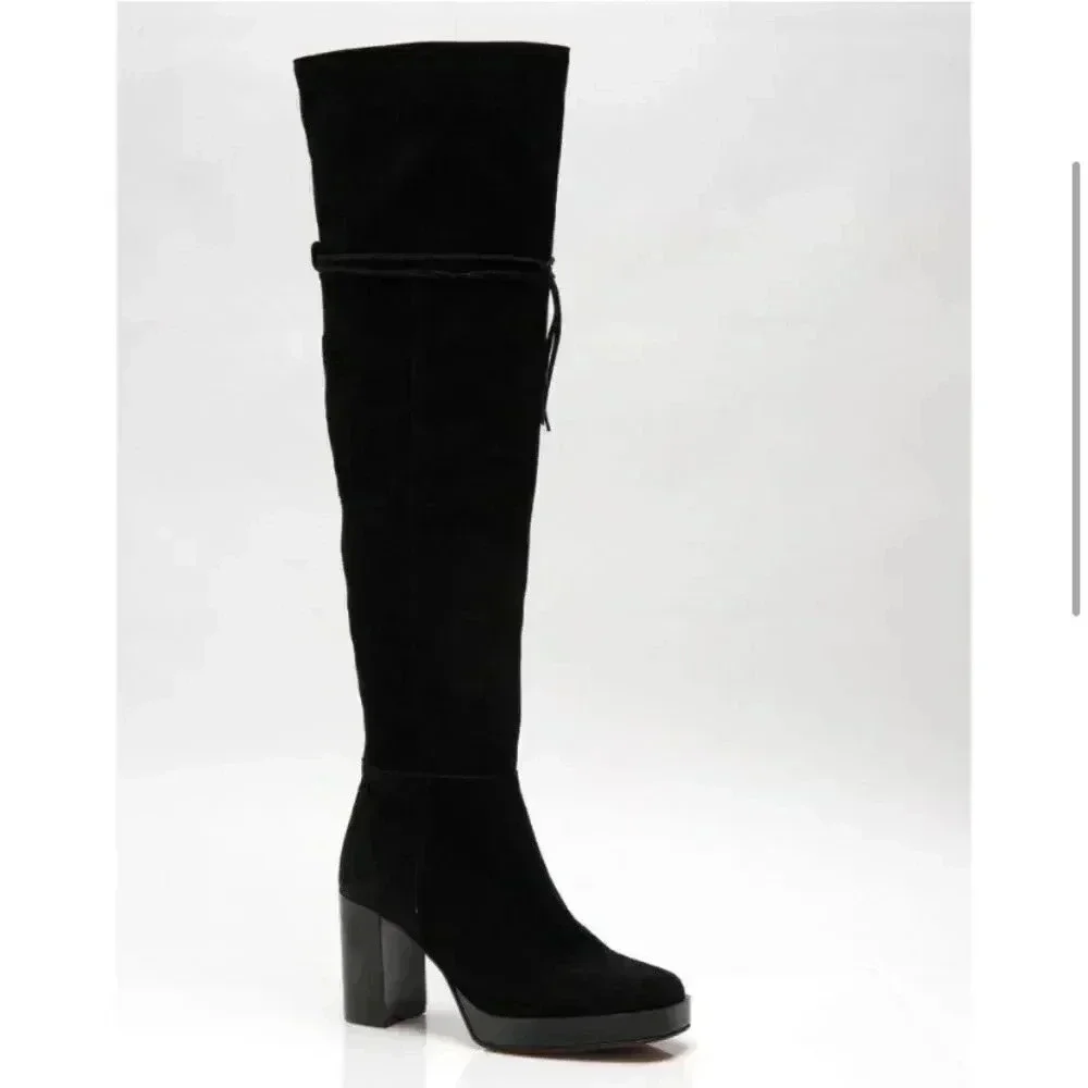 NEW Free People Echo Suede Over-the-Knee High Heel Boots size 38 US 7.5