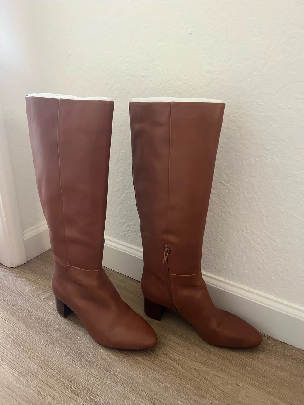 Women's Tall Brown Leather Knee-High Boots