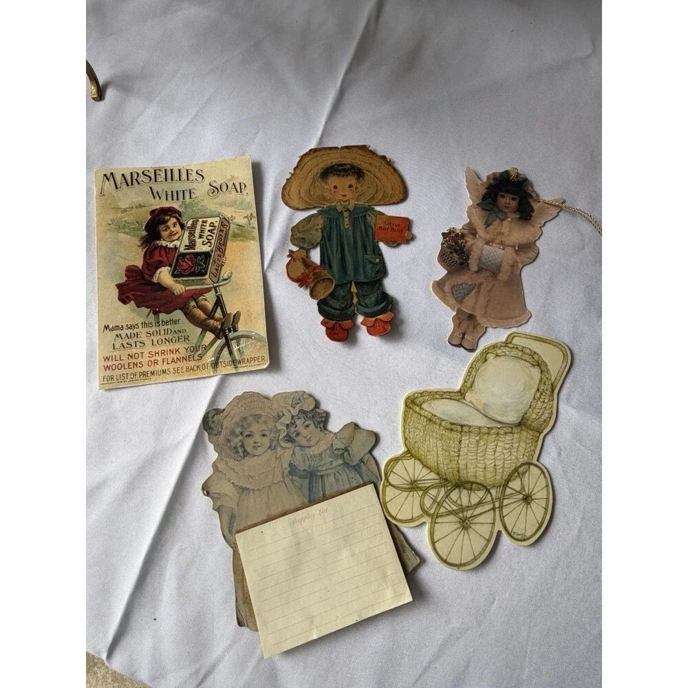 6 Vintage 1940s Hallmark Paper Doll Set with Cut Outs & Greeting Cards Bundle