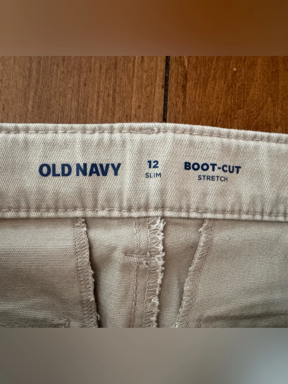 Old Navy Girls School Uniform Bootcut Pants Size 12 Slim Khaki Stretch