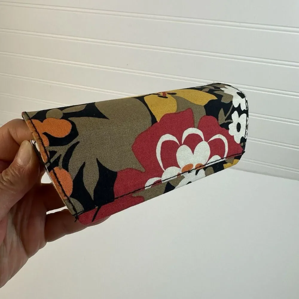 Vera Bradley Bittersweet Eyeglasses Hard Case Floral Houndstooth Red Yellow