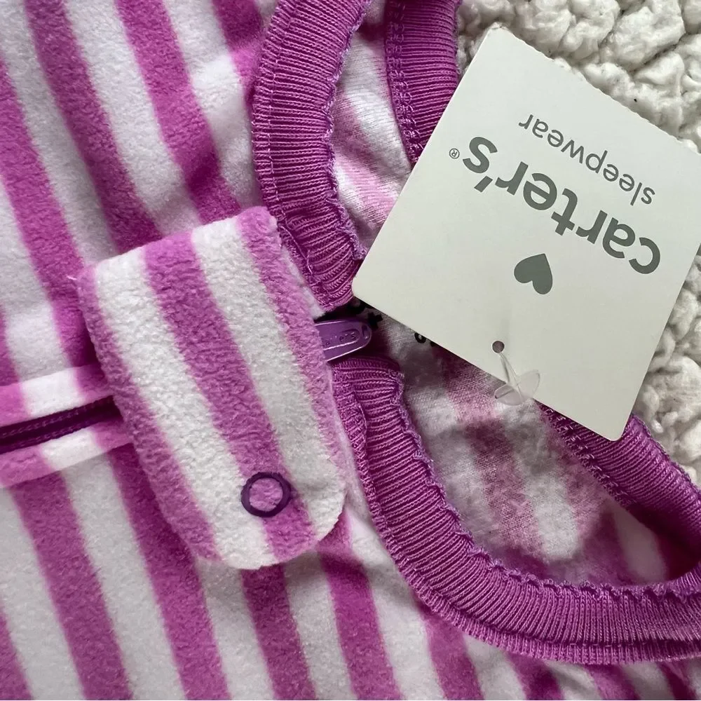 Carter's Pink Striped Penguin Footie Pajamas Blanket Sleeper Size 3T