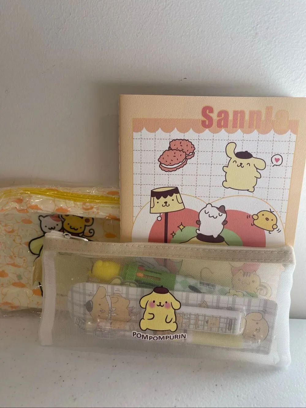 Pompompurin stocking stuffer or back to school bundle lot 18 pieces pens, eraser