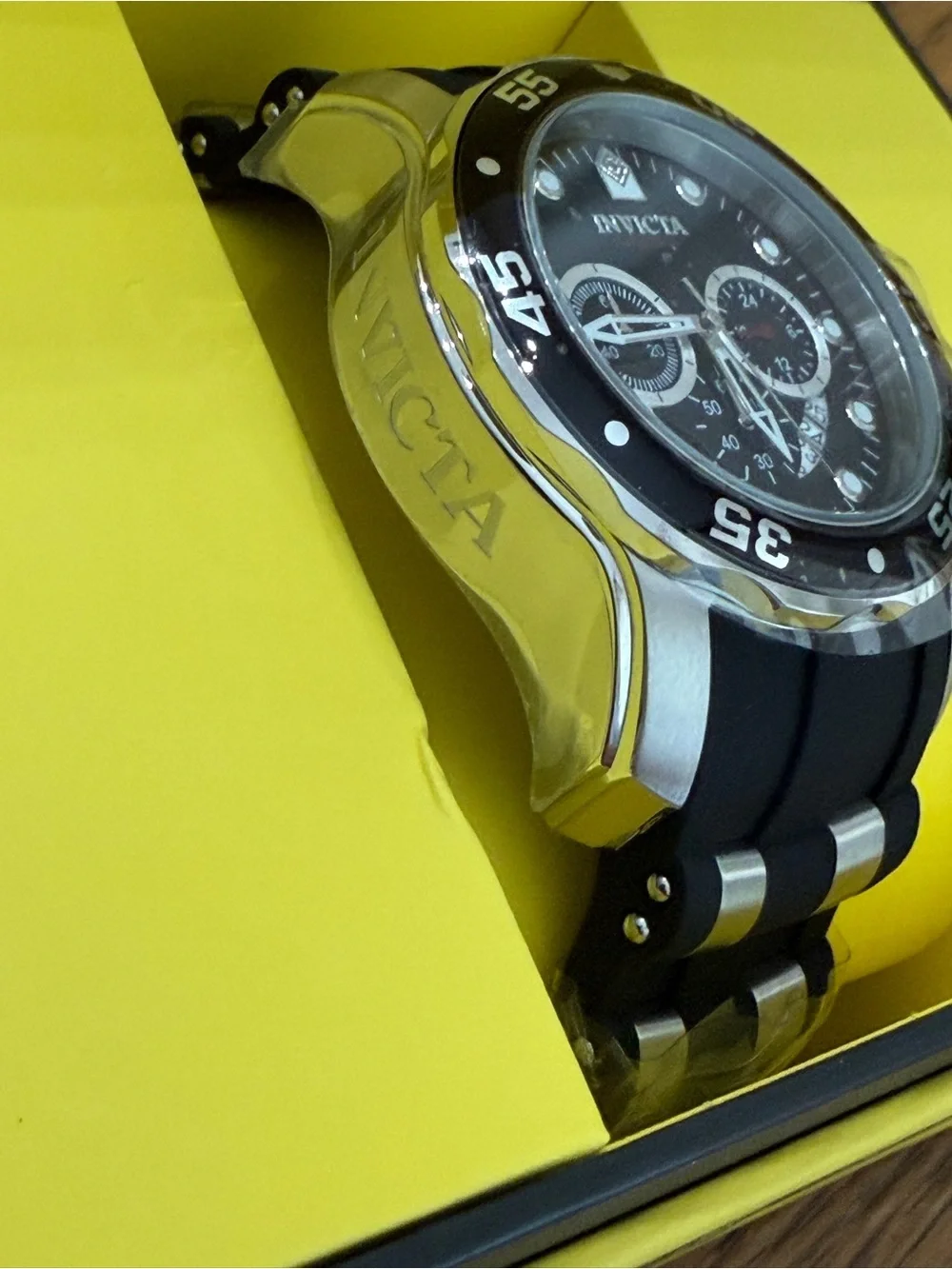 Invicta Scuba ProDiver Black and Silver Men's Chronograph Dive Watch