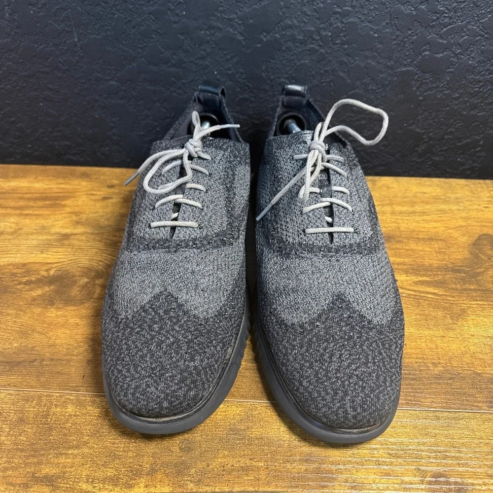 Cole Haan Zerogrand Stitchlite C27563 Grey Knit Wingtip Oxford Mens 13 M