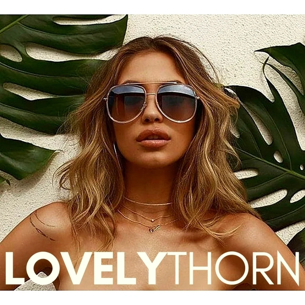 024 Quay Australia Aviator Sunglasses in Gold with Brown Gradient Lenses