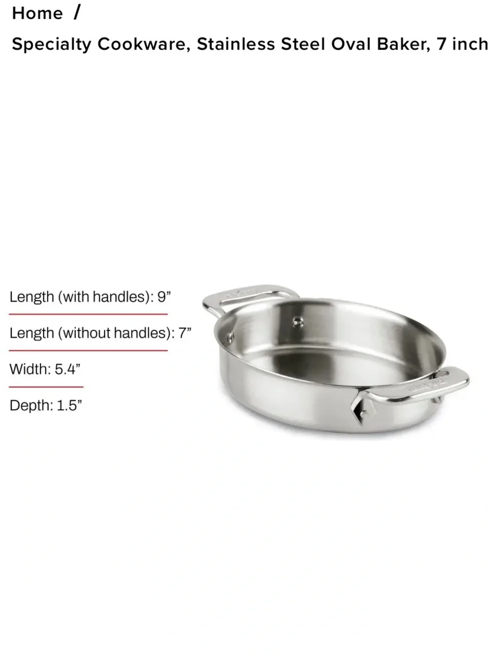 🩶🩶 NWT All-Clad 7” Mini Oval Bakers - Set of 2 - Stainless Steel 🩶🩶
