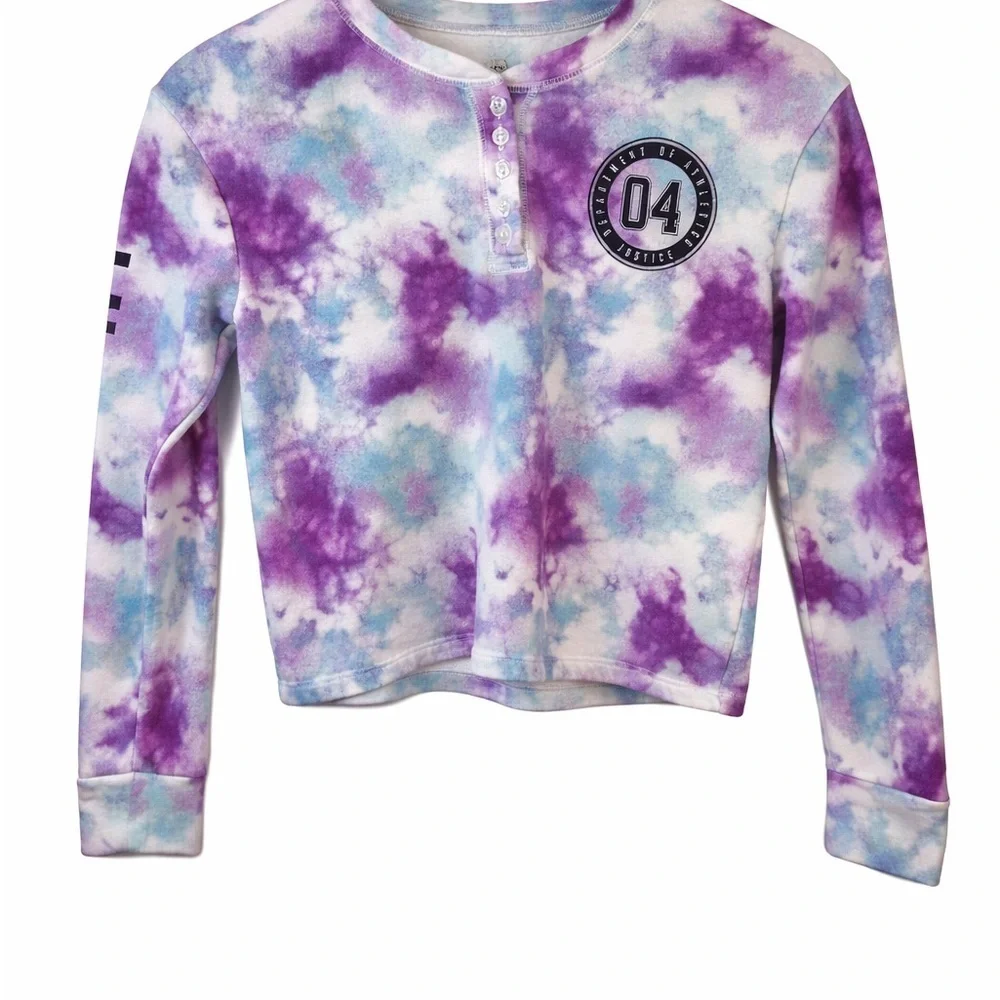Justice Purple and Blue Tie-Dye Sweatshirt