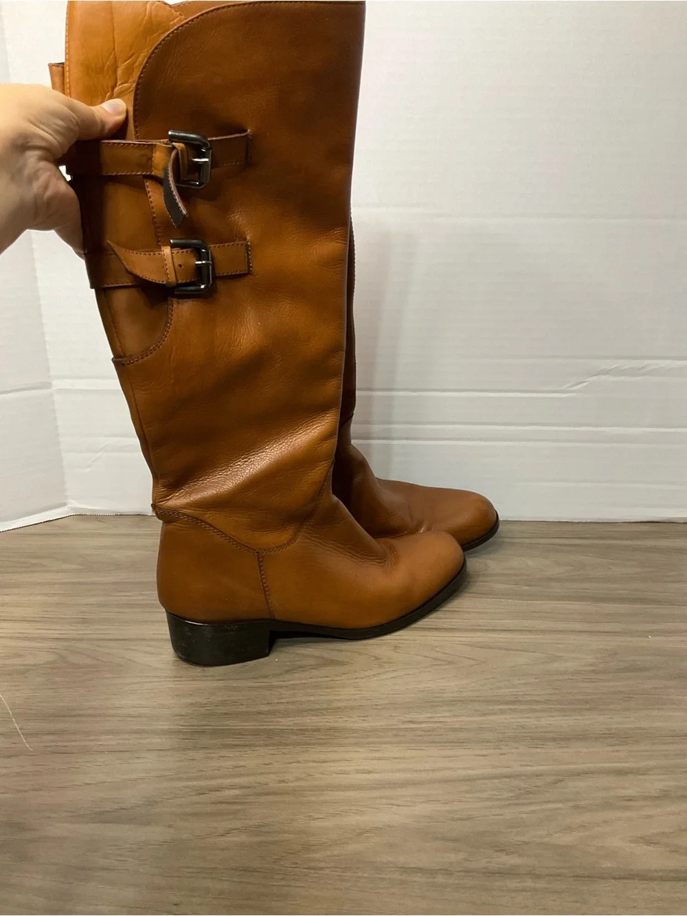 Sesto Meucci Tall Leather Over-the-Knee Boots in Cognac Brown