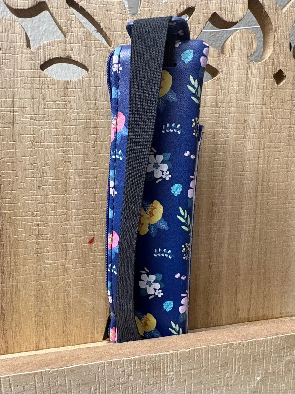 Floral Spiral Notebook with Navy Pen Pouch - Pink & Orange
