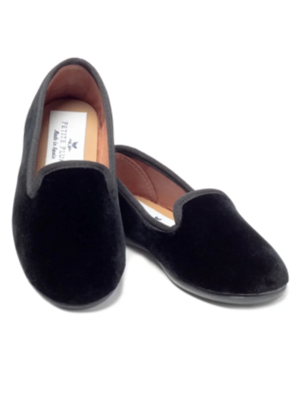 PETER PLUM Black Velvet Kids Dress Loafers