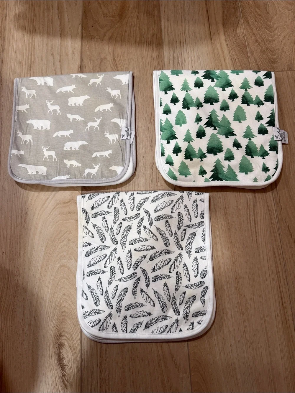 Copper Pearl 3 Pack Premium Burp Cloths - Woodland Prints (Discontinued Pattern)