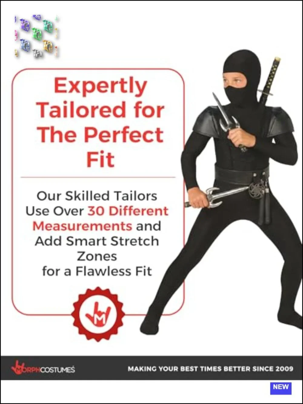 Ninja Costume for Boys Halloween Cosplay Dress Up Complete Set Jumpsuit Vest