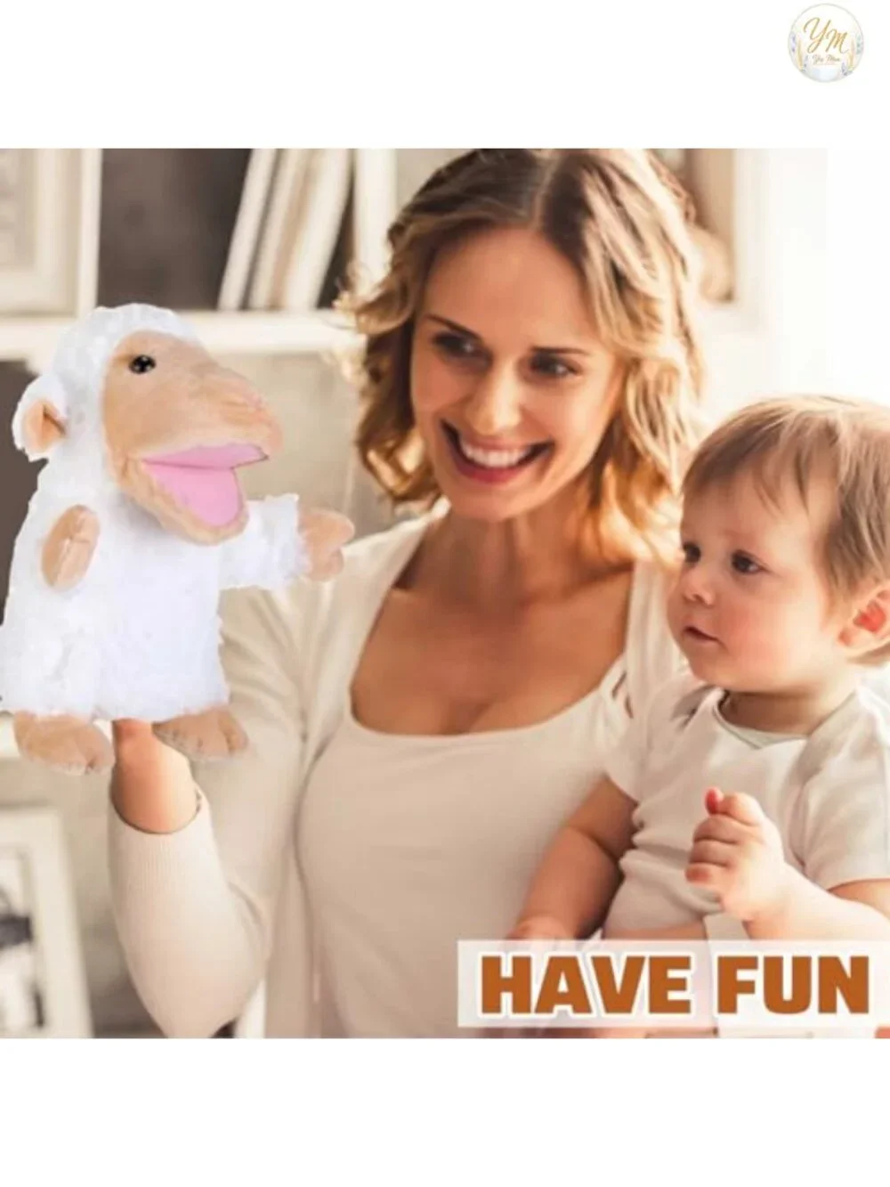 6 Pcs Plush Animal Hand Puppets with Movable Mouth - Farm Set for Kids