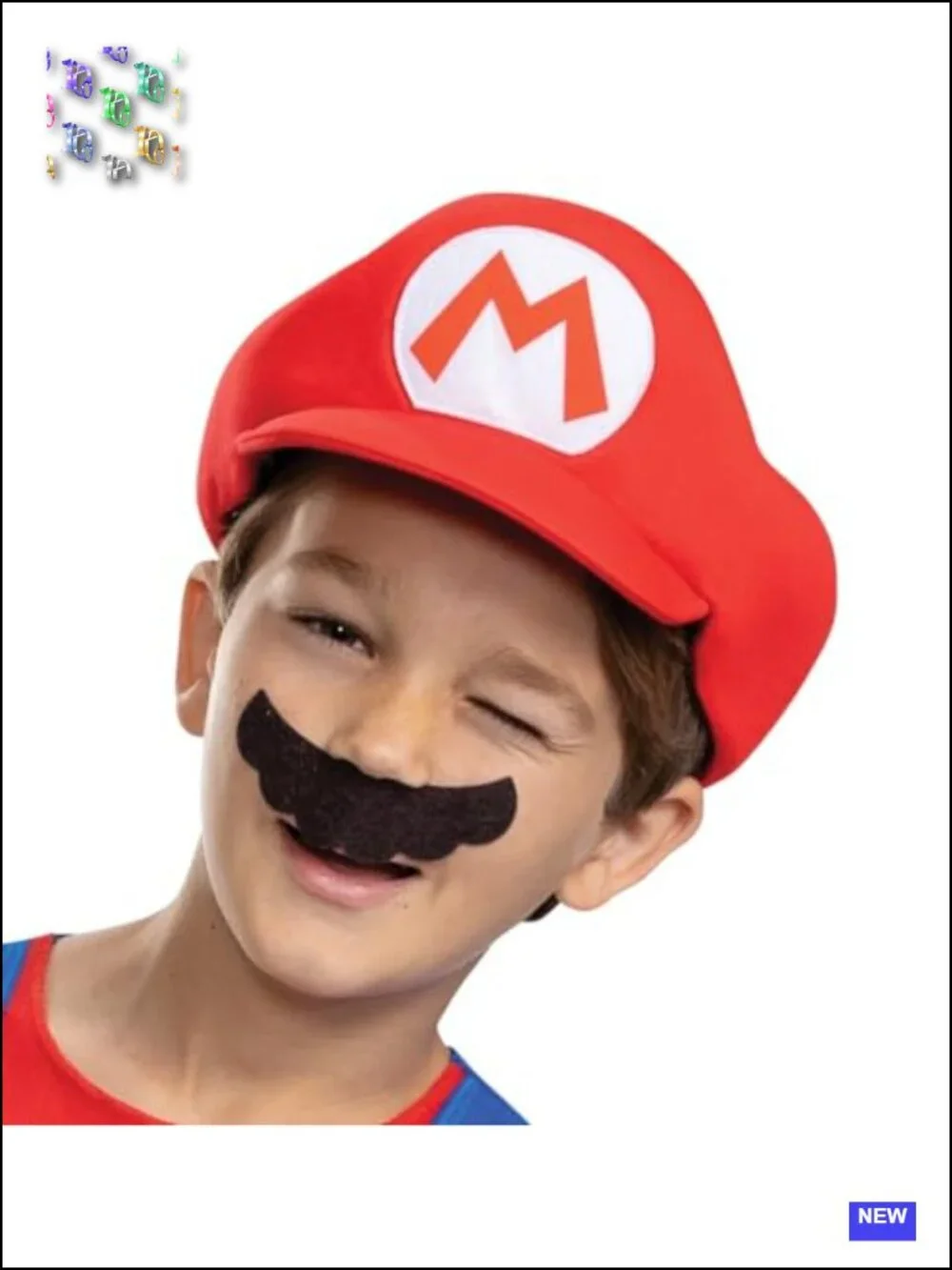 Official Super Mario Kids Costume Set - Jumpsuit, Hat, Mustache