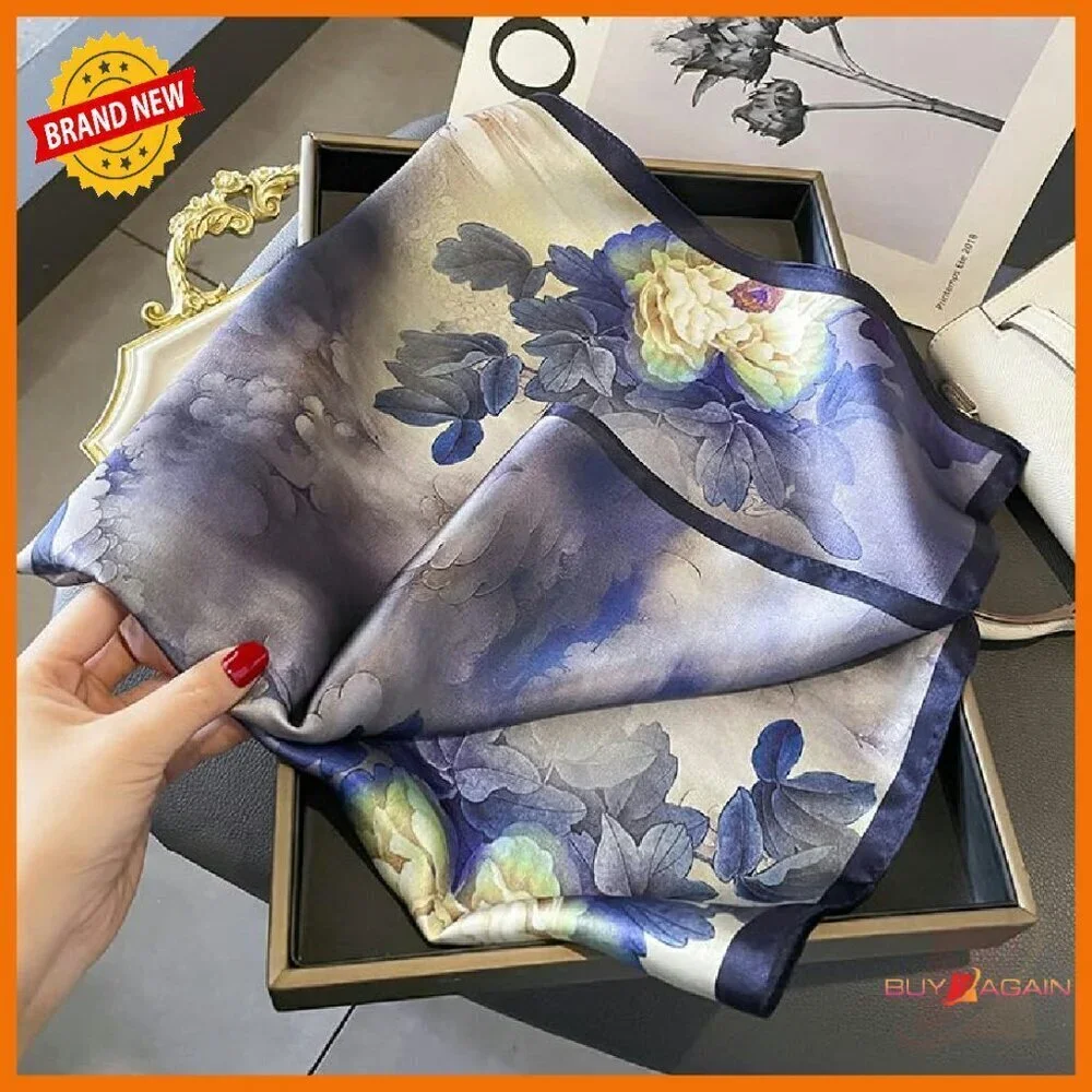 27x27 Mulberry Silk Square Scarf for Neck Hair Accessory