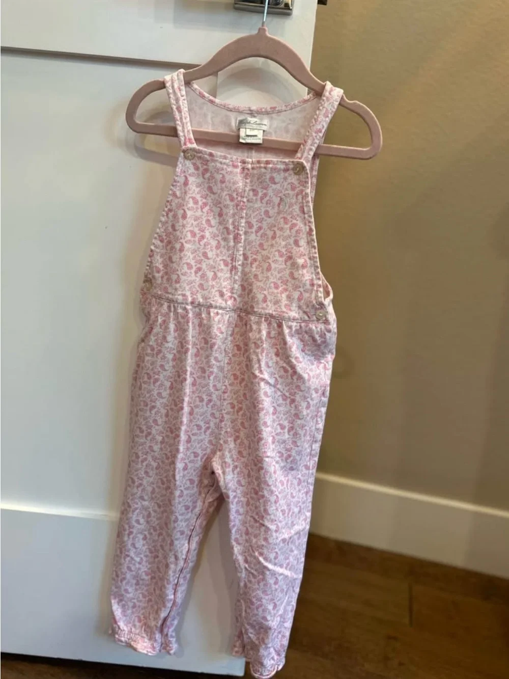 Ralph Lauren Pink Paisley-Print Girls' Overalls