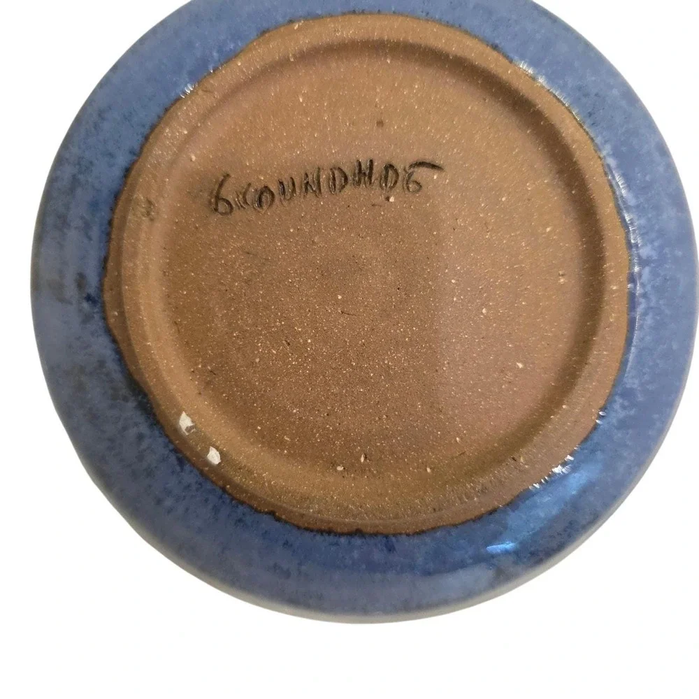 Groundhog Pottery width blue signed