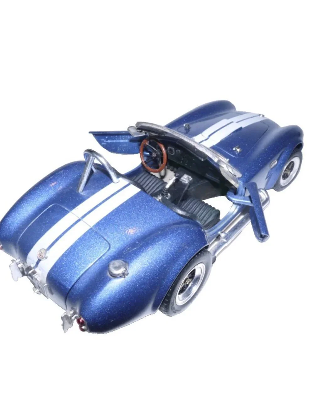 Road Tough blue diecast Shelby Cobra 427 S/C convertible 1/18 scale model car