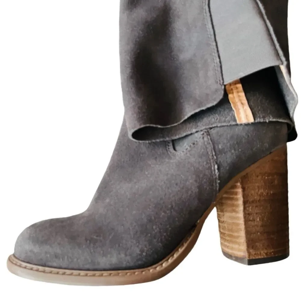 Kelsi Dagger Logan Graphite Suede Over The Knee Boot size 7.
